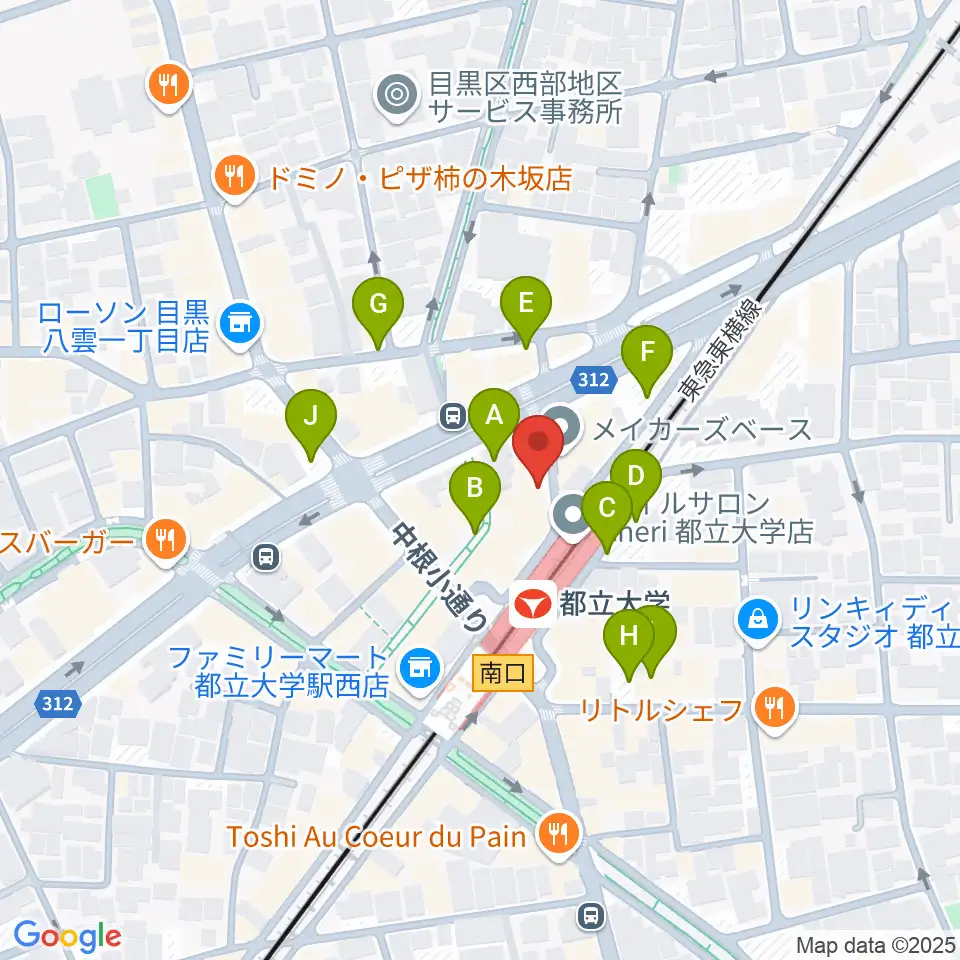 サウンドスタジオノア 都立大店周辺の駐車場・コインパーキング一覧地図