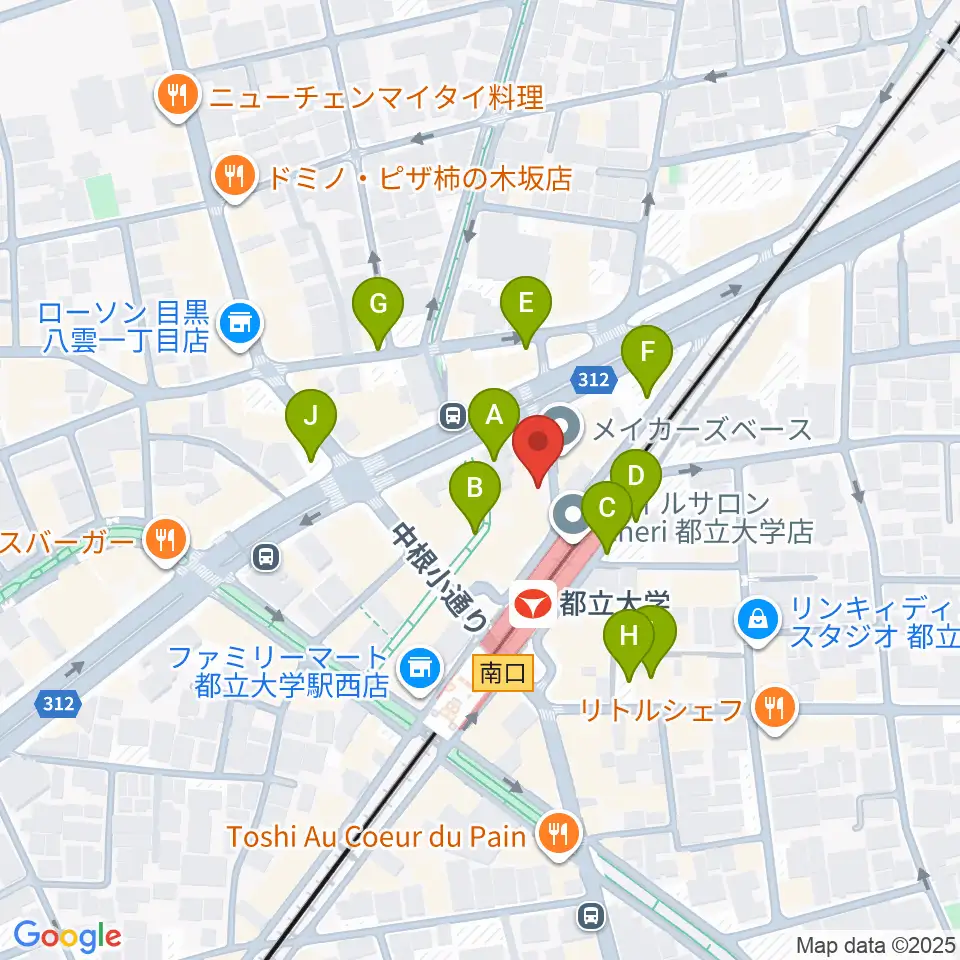 サウンドスタジオノア 都立大店周辺の駐車場・コインパーキング一覧地図
