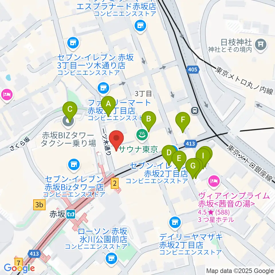 サウンドスタジオノア 赤坂店周辺の駐車場・コインパーキング一覧地図