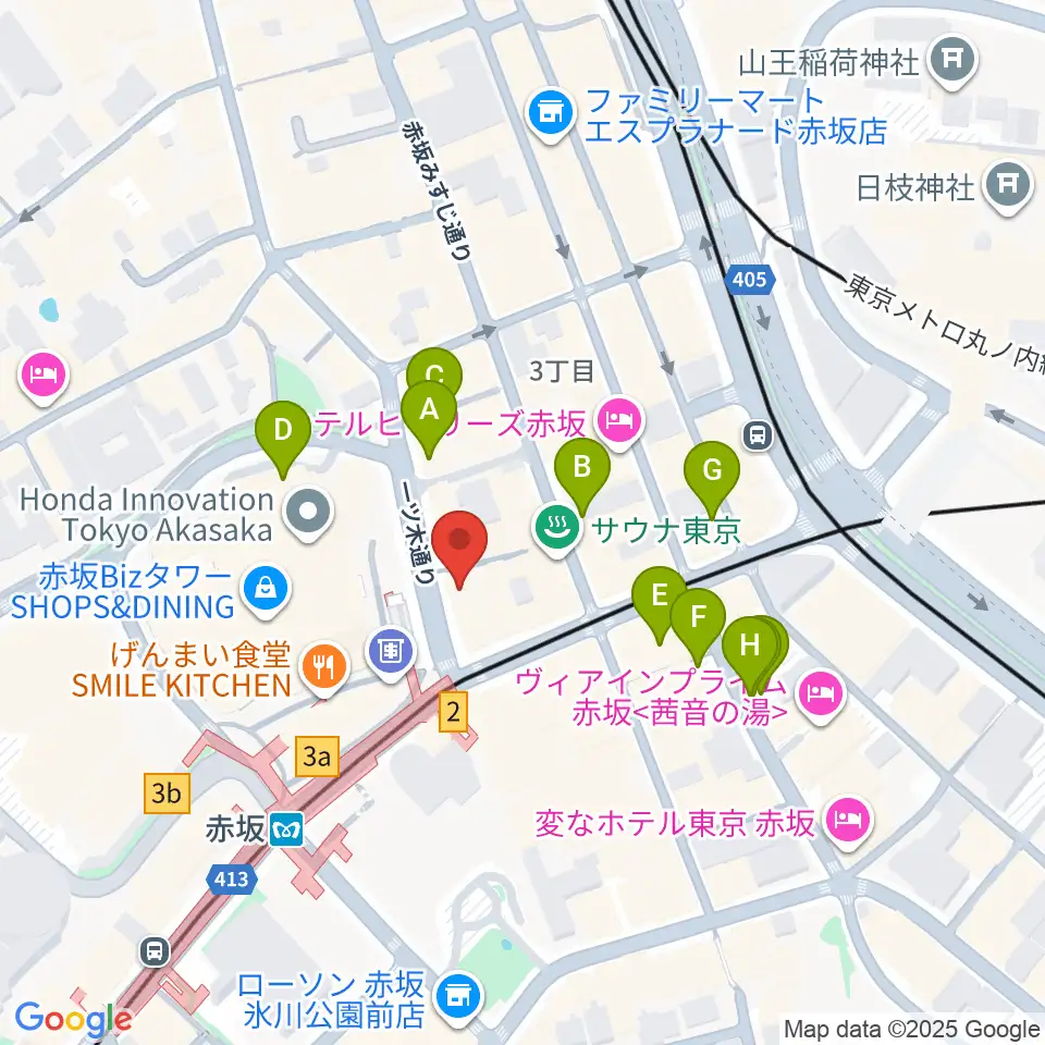 サウンドスタジオノア 赤坂店周辺の駐車場・コインパーキング一覧地図