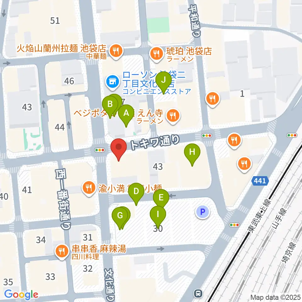 ゲートウェイスタジオ池袋北口店周辺の駐車場・コインパーキング一覧地図