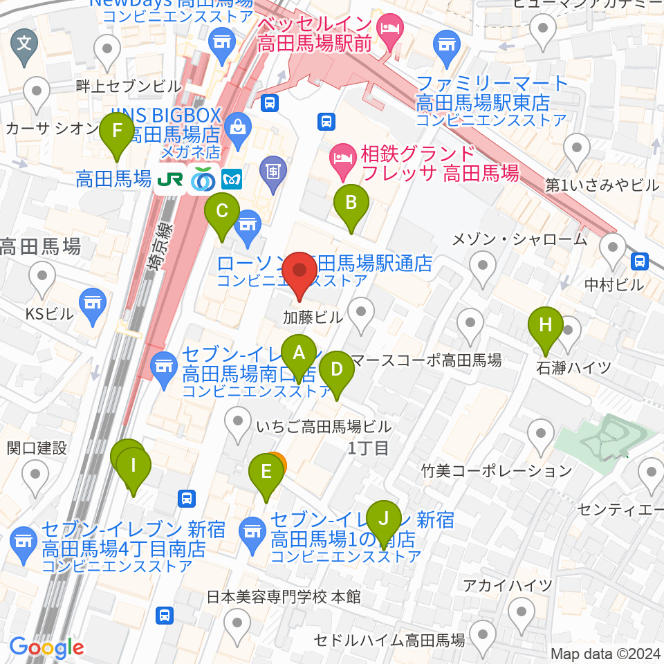 ゲートウェイスタジオ高田馬場3号店周辺の駐車場・コインパーキング一覧地図