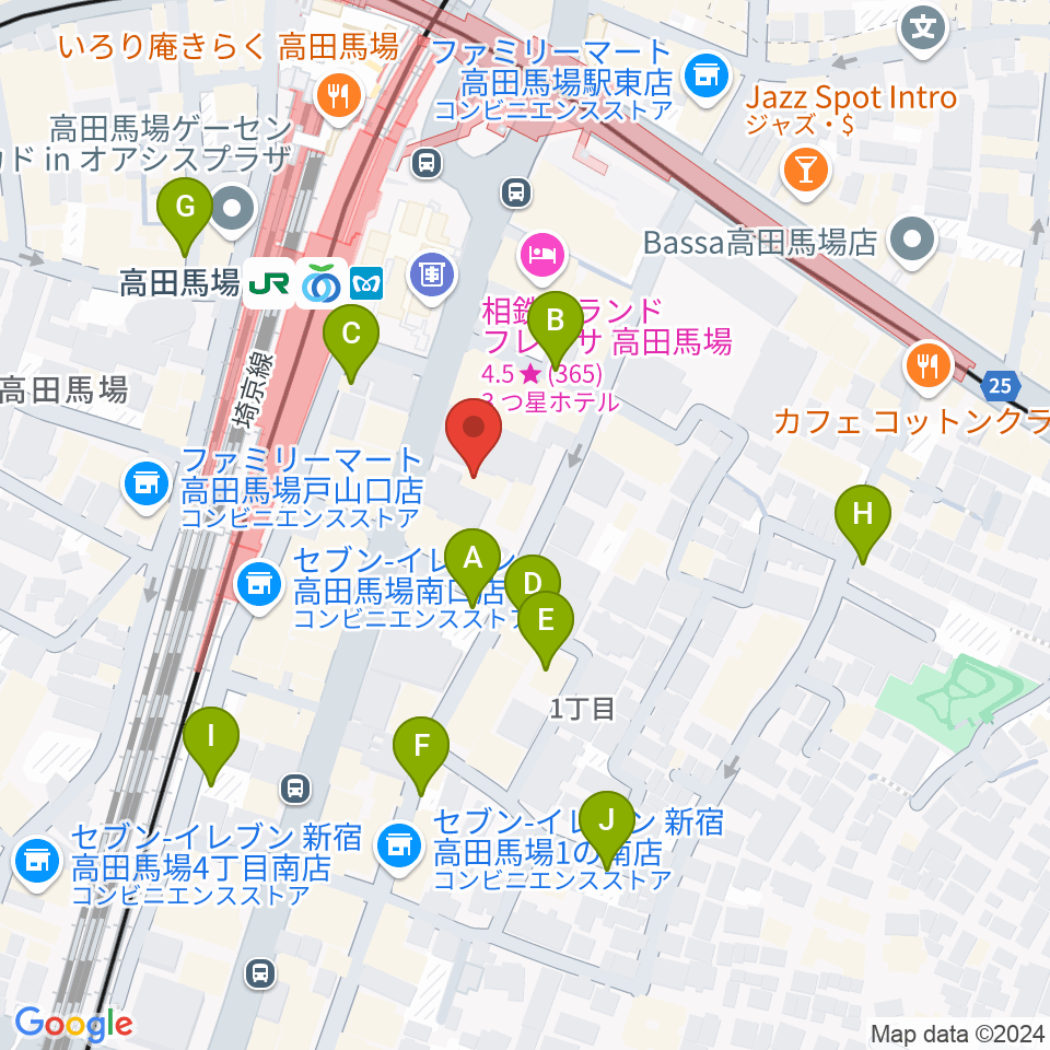 ゲートウェイスタジオ高田馬場3号店周辺の駐車場・コインパーキング一覧地図