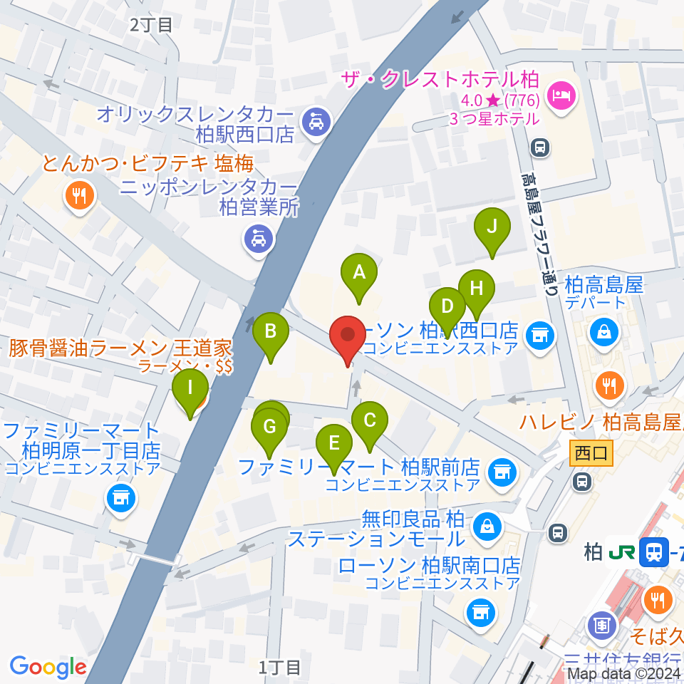 ゲートウェイスタジオ柏店周辺の駐車場・コインパーキング一覧地図