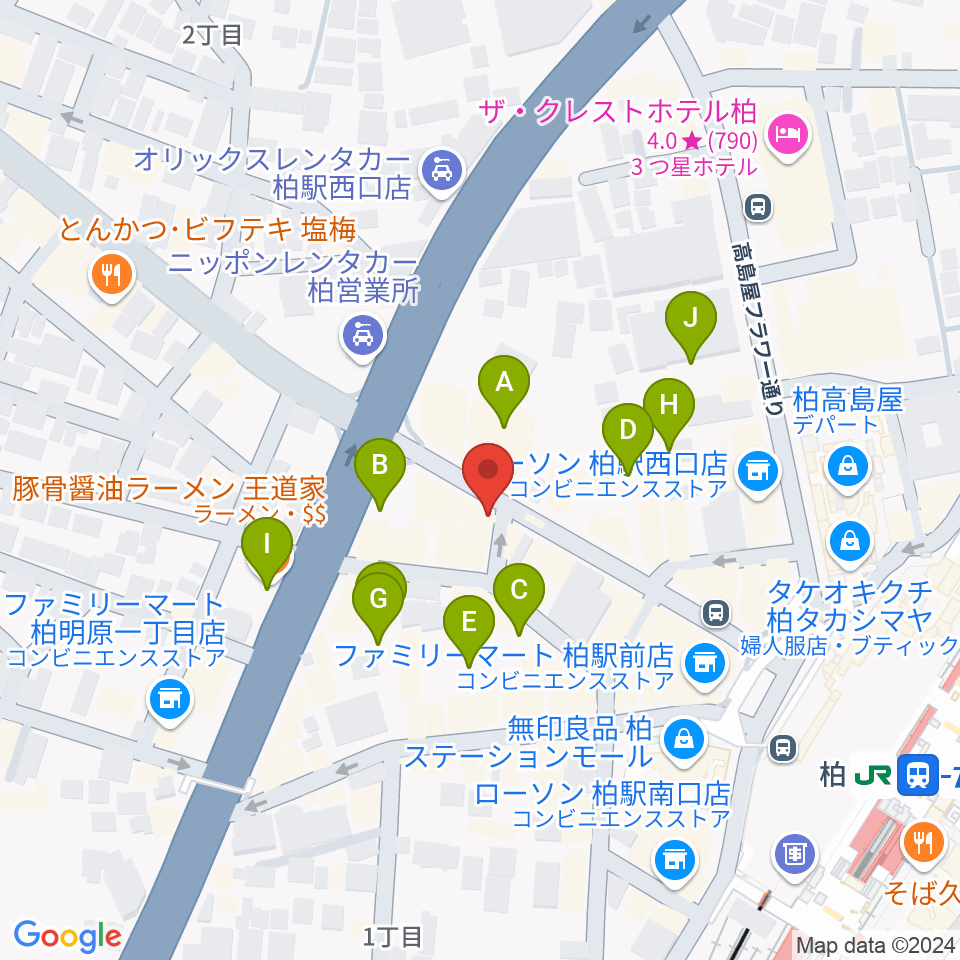 ゲートウェイスタジオ柏店周辺の駐車場・コインパーキング一覧地図