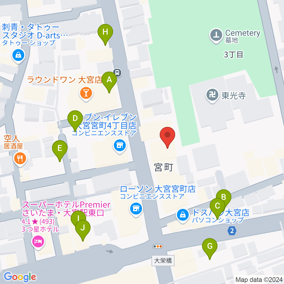 ゲートウェイスタジオ大宮店周辺の駐車場・コインパーキング一覧地図