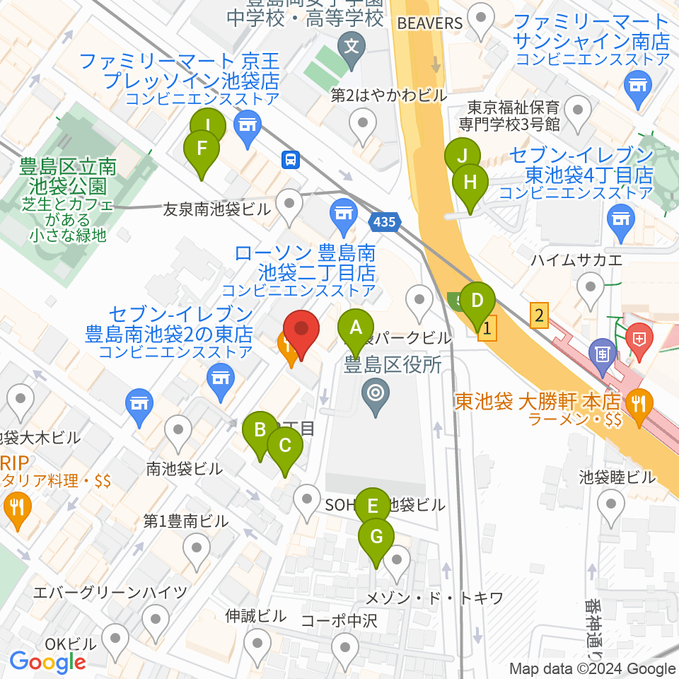 スタジオペンタ池袋店周辺の駐車場・コインパーキング一覧地図