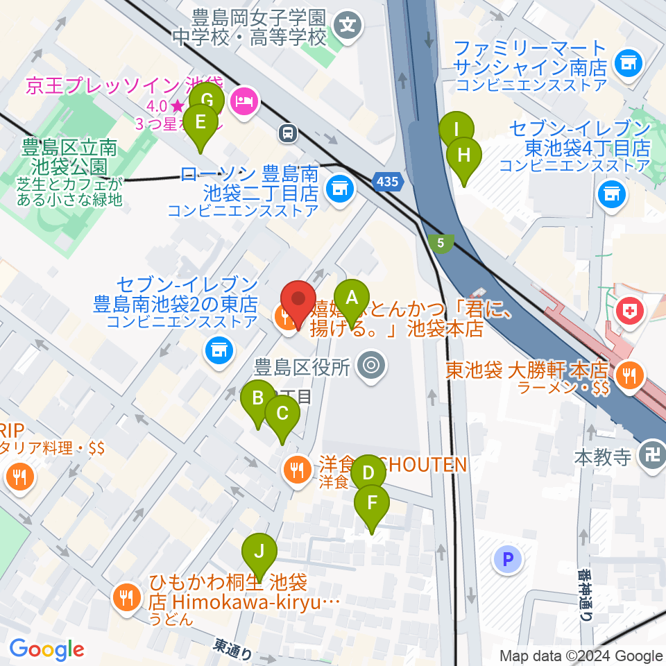 スタジオペンタ池袋店周辺の駐車場・コインパーキング一覧地図