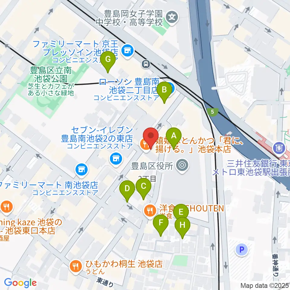 スタジオペンタ池袋店周辺の駐車場・コインパーキング一覧地図