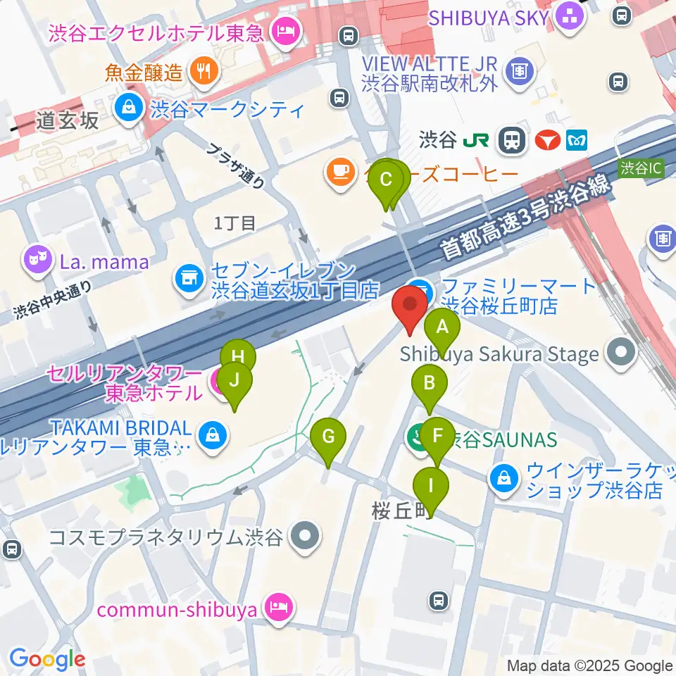 スタジオペンタ渋谷シティサイド周辺の駐車場・コインパーキング一覧地図