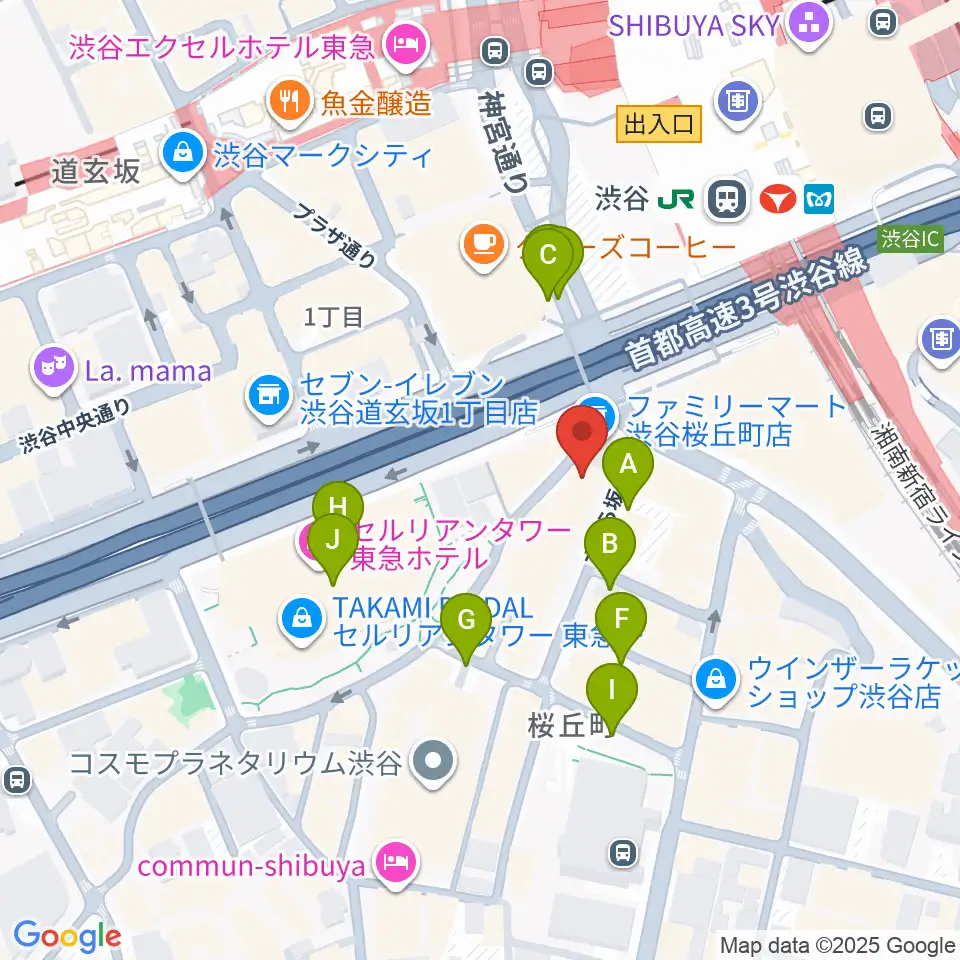 スタジオペンタ渋谷シティサイド周辺の駐車場・コインパーキング一覧地図