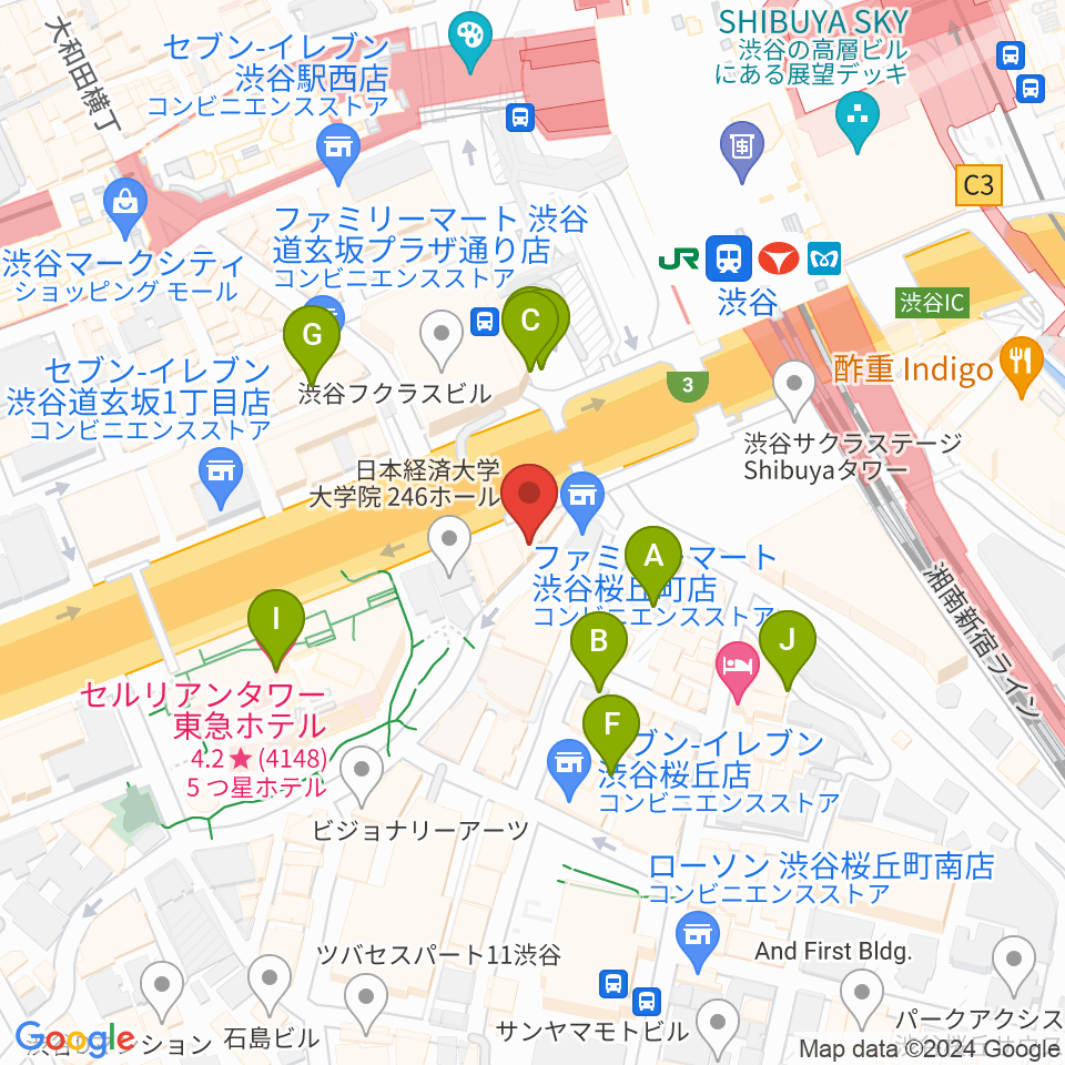 スタジオペンタ渋谷ムーンサイド周辺の駐車場・コインパーキング一覧地図