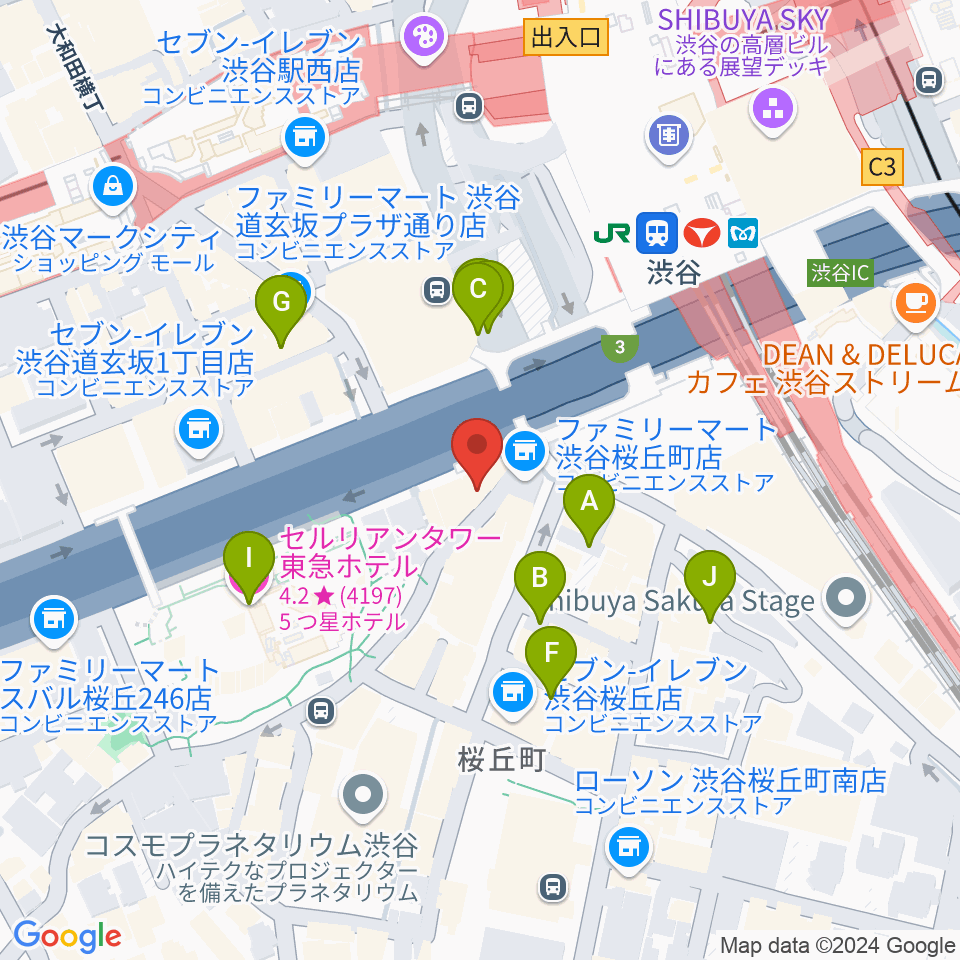 スタジオペンタ渋谷ムーンサイド周辺の駐車場・コインパーキング一覧地図