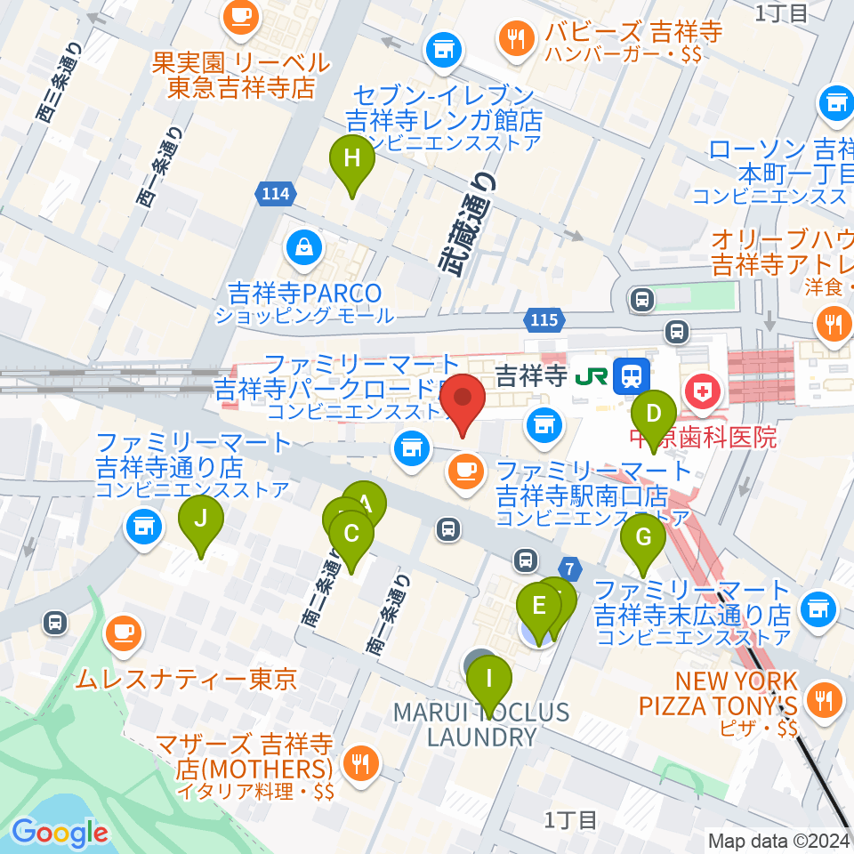 スタジオペンタ吉祥寺サウスサイド周辺の駐車場・コインパーキング一覧地図