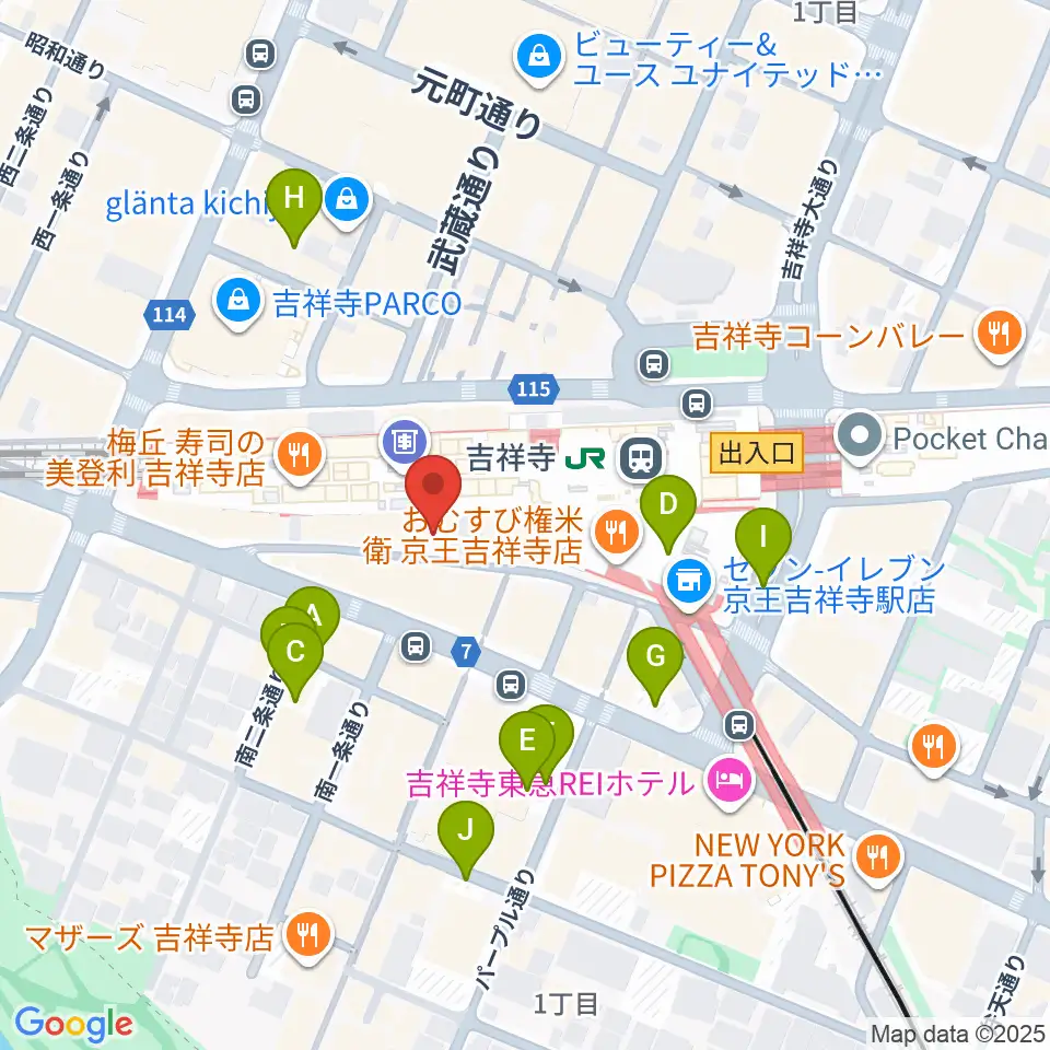 スタジオペンタ吉祥寺サウスサイド周辺の駐車場・コインパーキング一覧地図