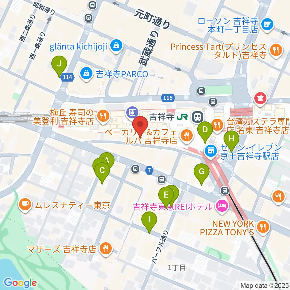 スタジオペンタ吉祥寺サウスサイド周辺の駐車場・コインパーキング一覧地図