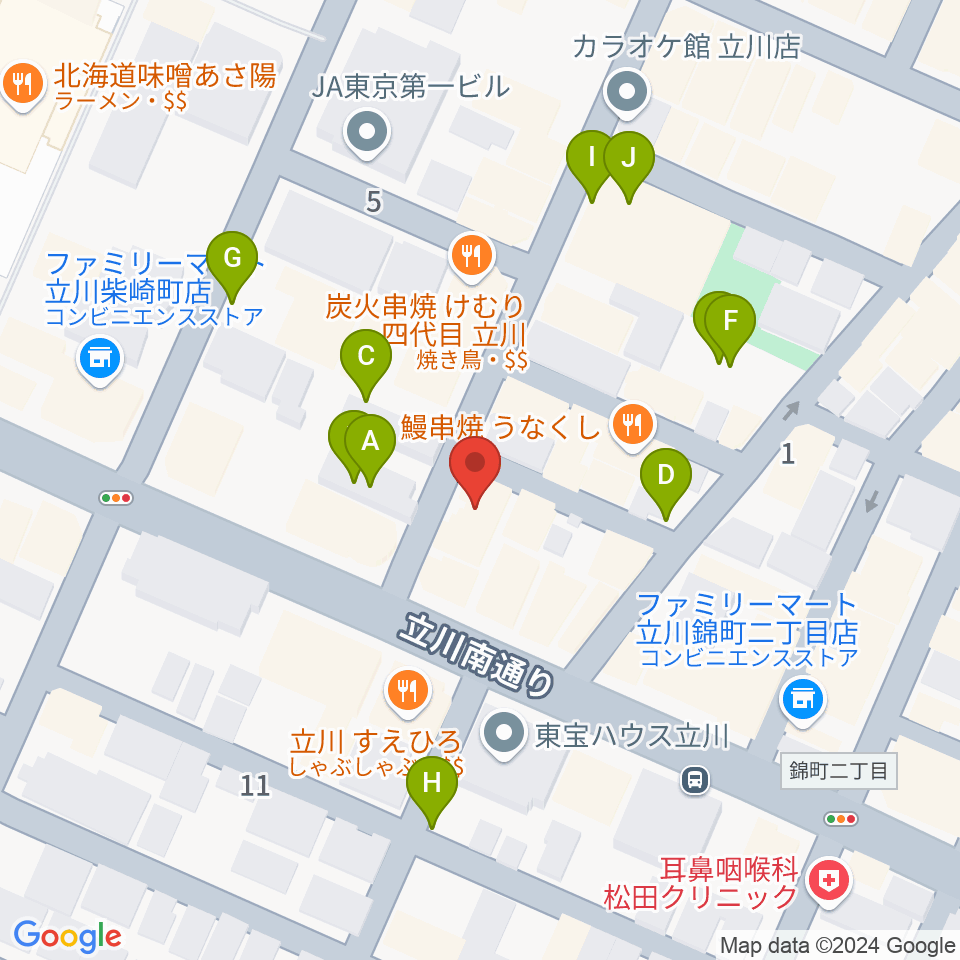 スタジオペンタ立川店周辺の駐車場・コインパーキング一覧地図