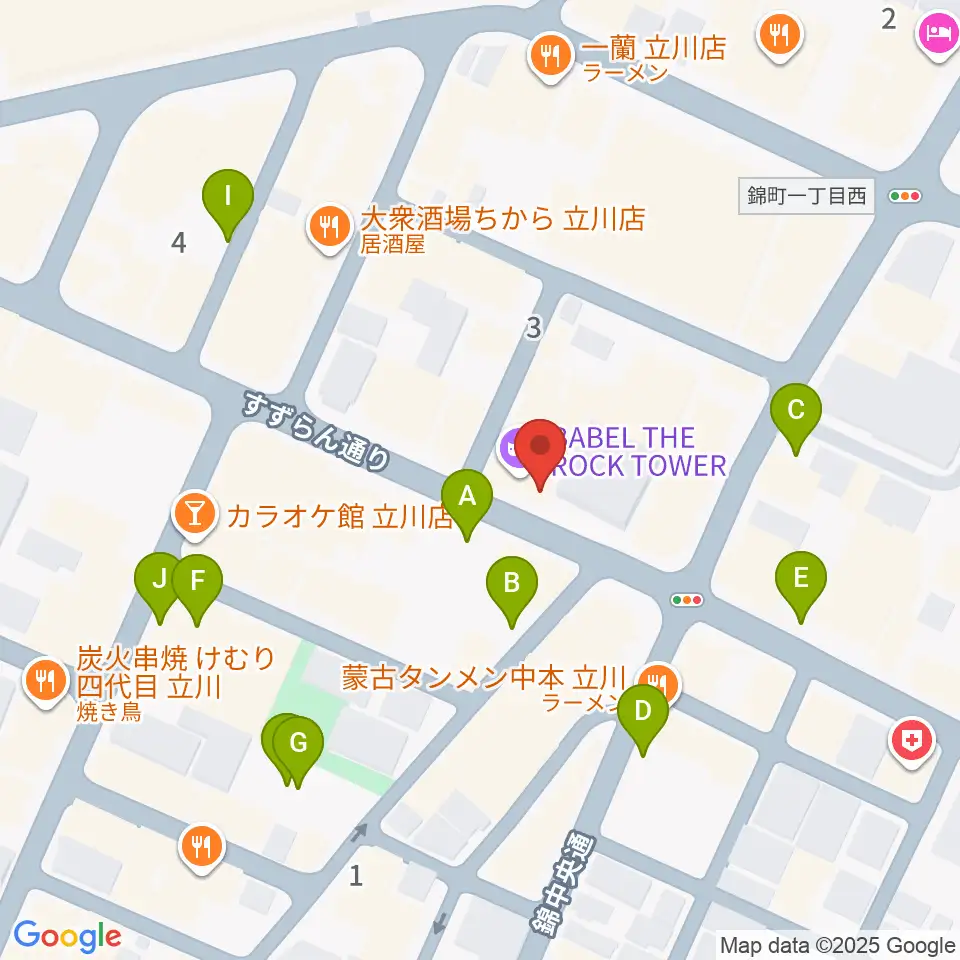 スタジオペンタ立川  II周辺の駐車場・コインパーキング一覧地図
