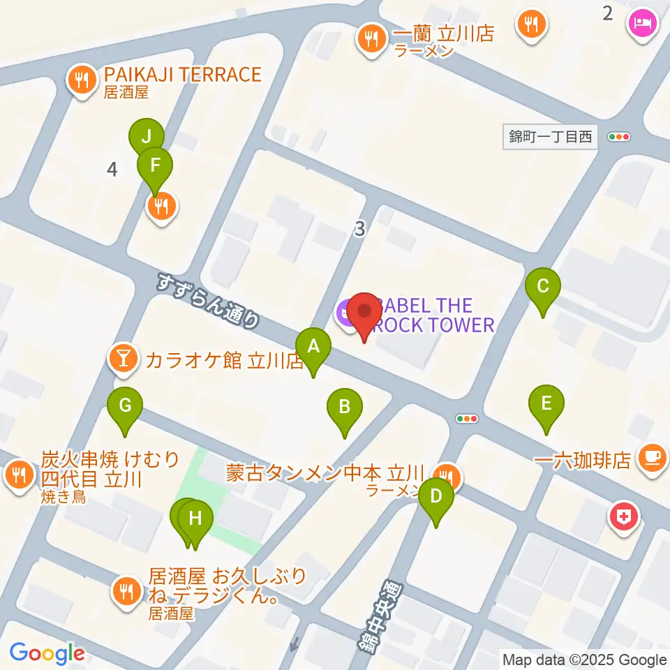 スタジオペンタ立川  II周辺の駐車場・コインパーキング一覧地図