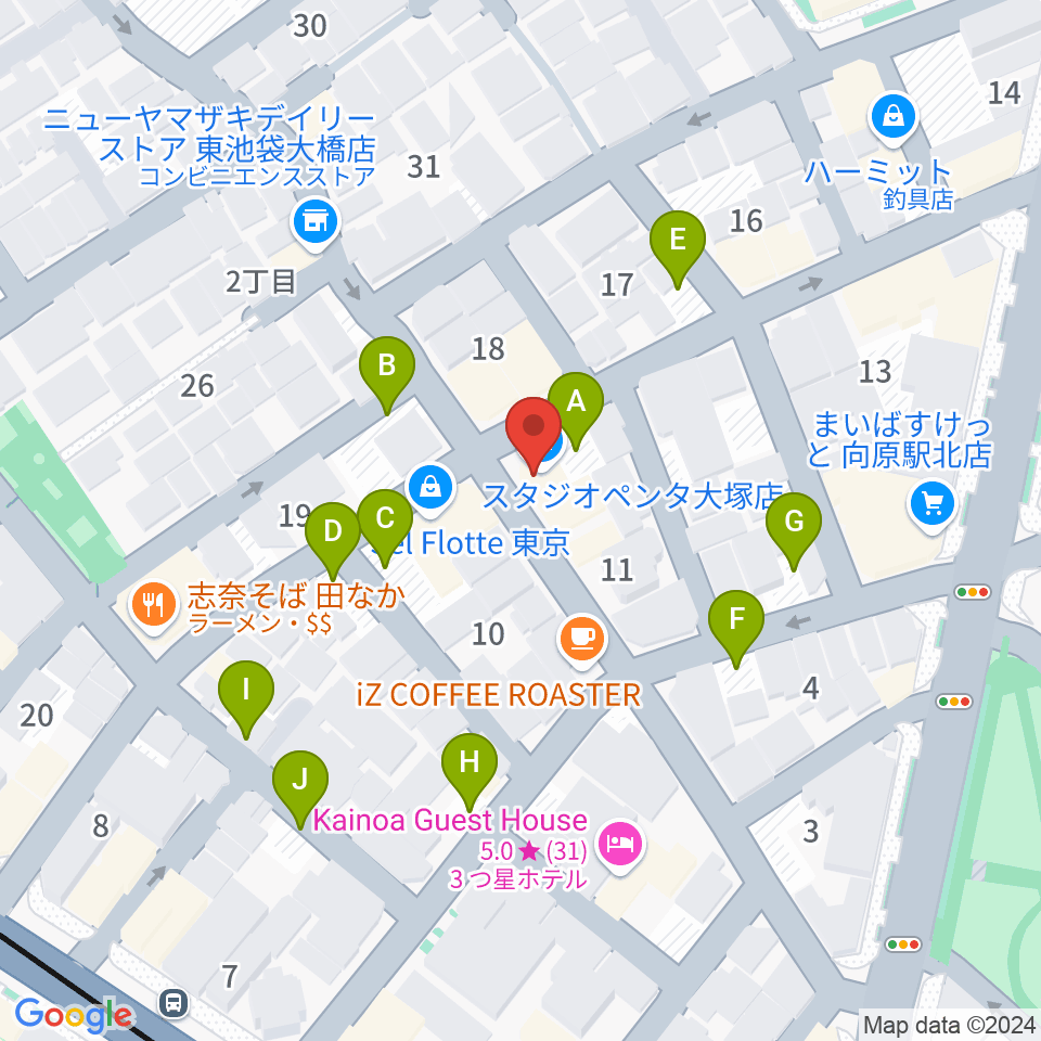 スタジオペンタ大塚店周辺の駐車場・コインパーキング一覧地図