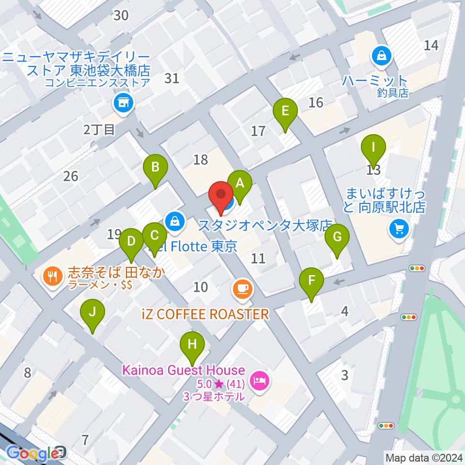 スタジオペンタ大塚店周辺の駐車場・コインパーキング一覧地図