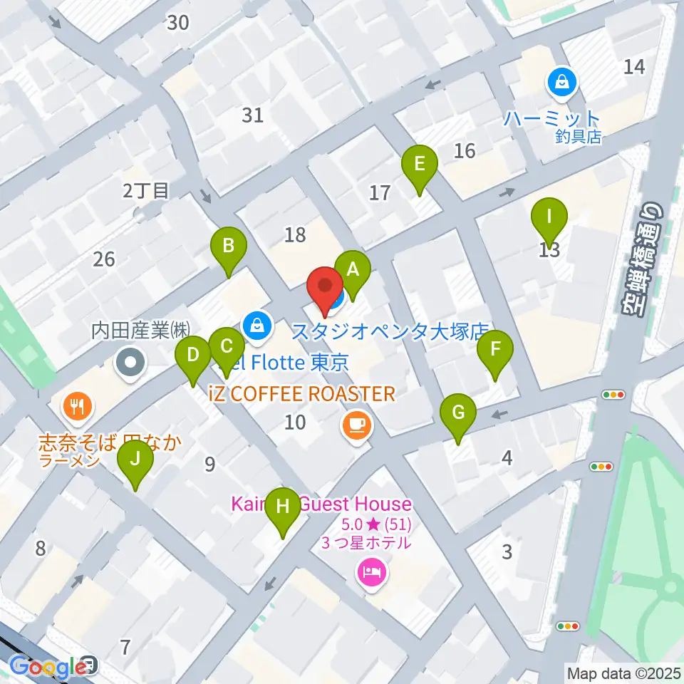 スタジオペンタ大塚店周辺の駐車場・コインパーキング一覧地図