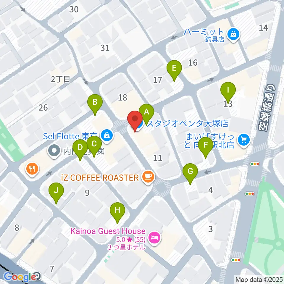 スタジオペンタ大塚店周辺の駐車場・コインパーキング一覧地図