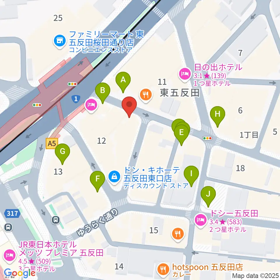 スタジオペンタ五反田店周辺の駐車場・コインパーキング一覧地図