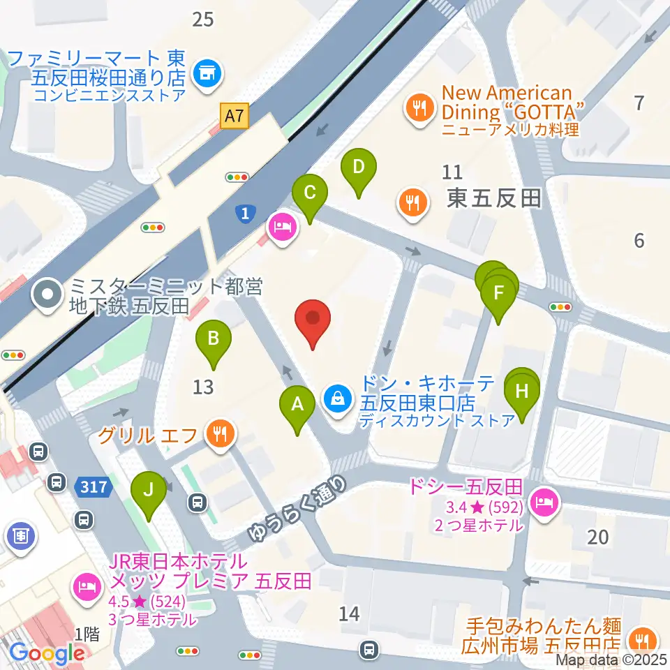 スタジオペンタ五反田店周辺の駐車場・コインパーキング一覧地図