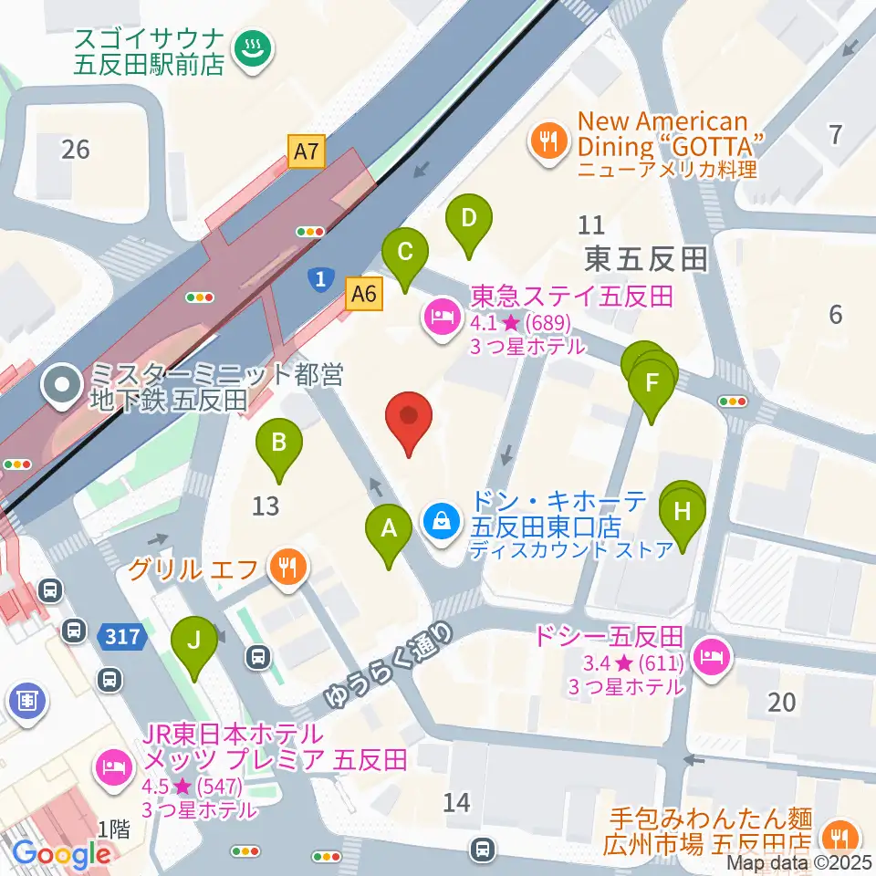 スタジオペンタ五反田店周辺の駐車場・コインパーキング一覧地図