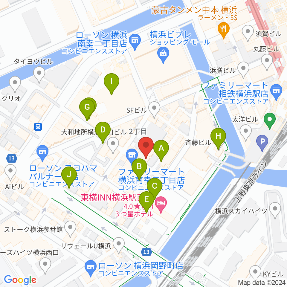 スタジオペンタ横浜店周辺の駐車場・コインパーキング一覧地図