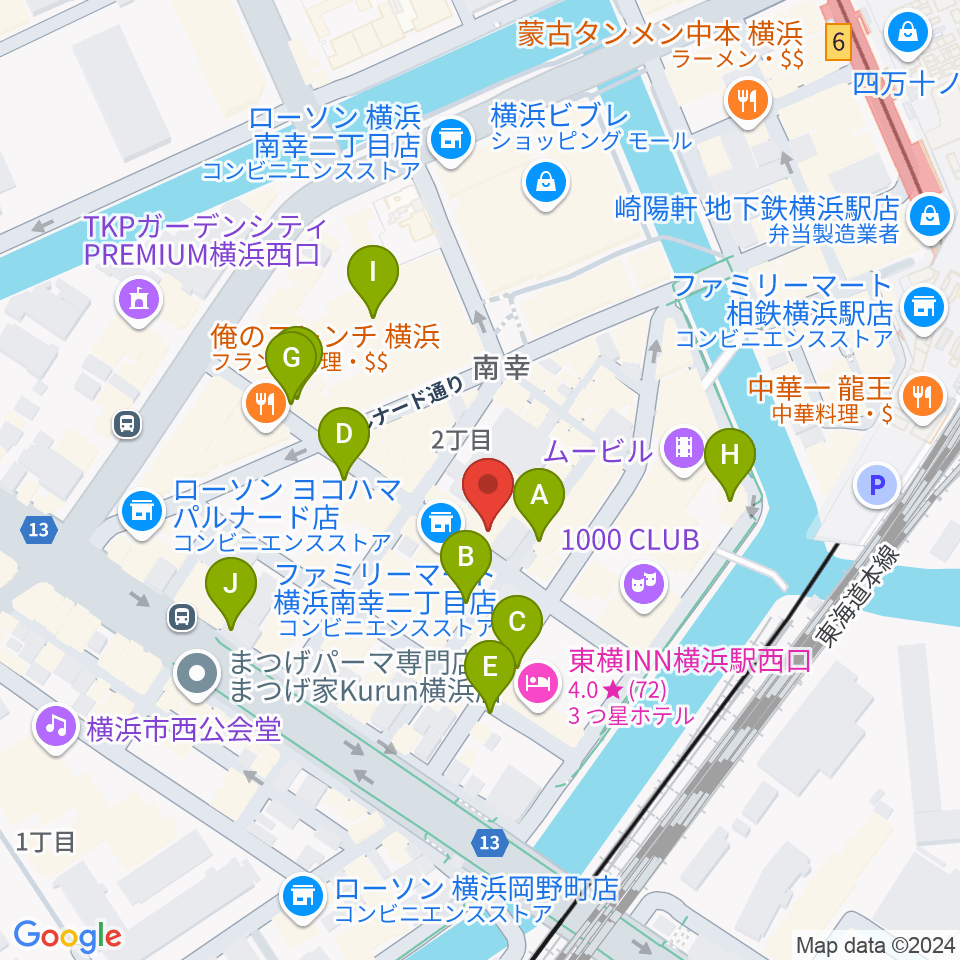 スタジオペンタ横浜店周辺の駐車場・コインパーキング一覧地図