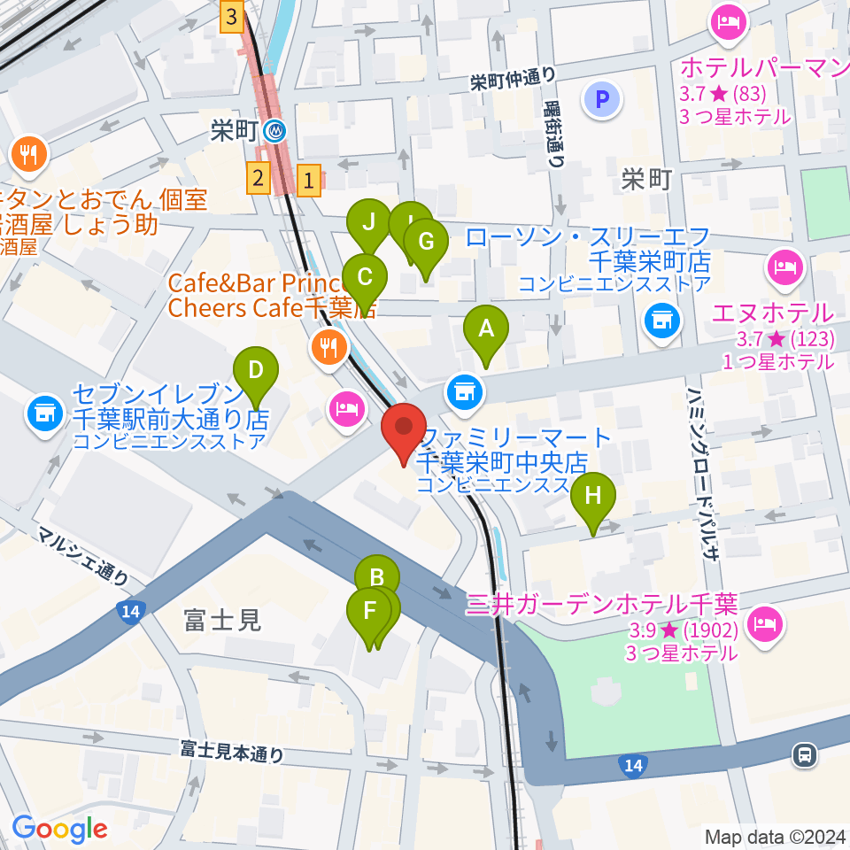 スタジオペンタ千葉 II周辺の駐車場・コインパーキング一覧地図