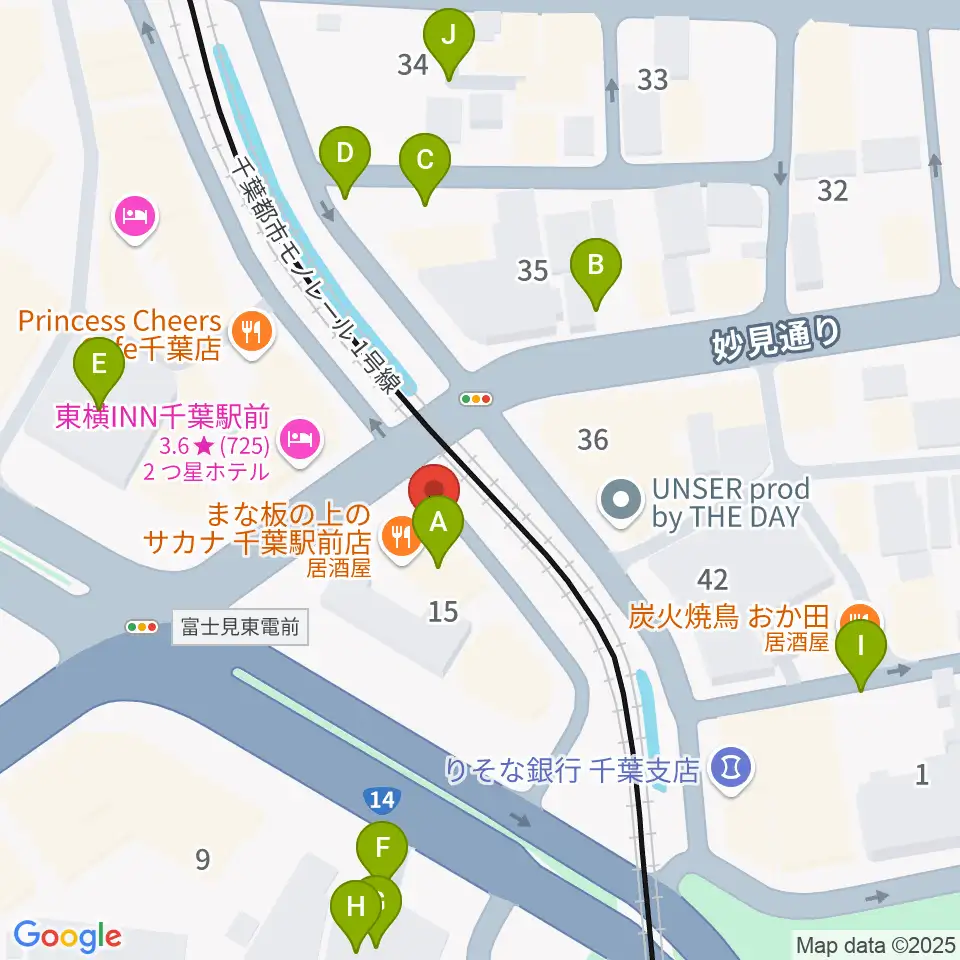 スタジオペンタ千葉 II周辺の駐車場・コインパーキング一覧地図