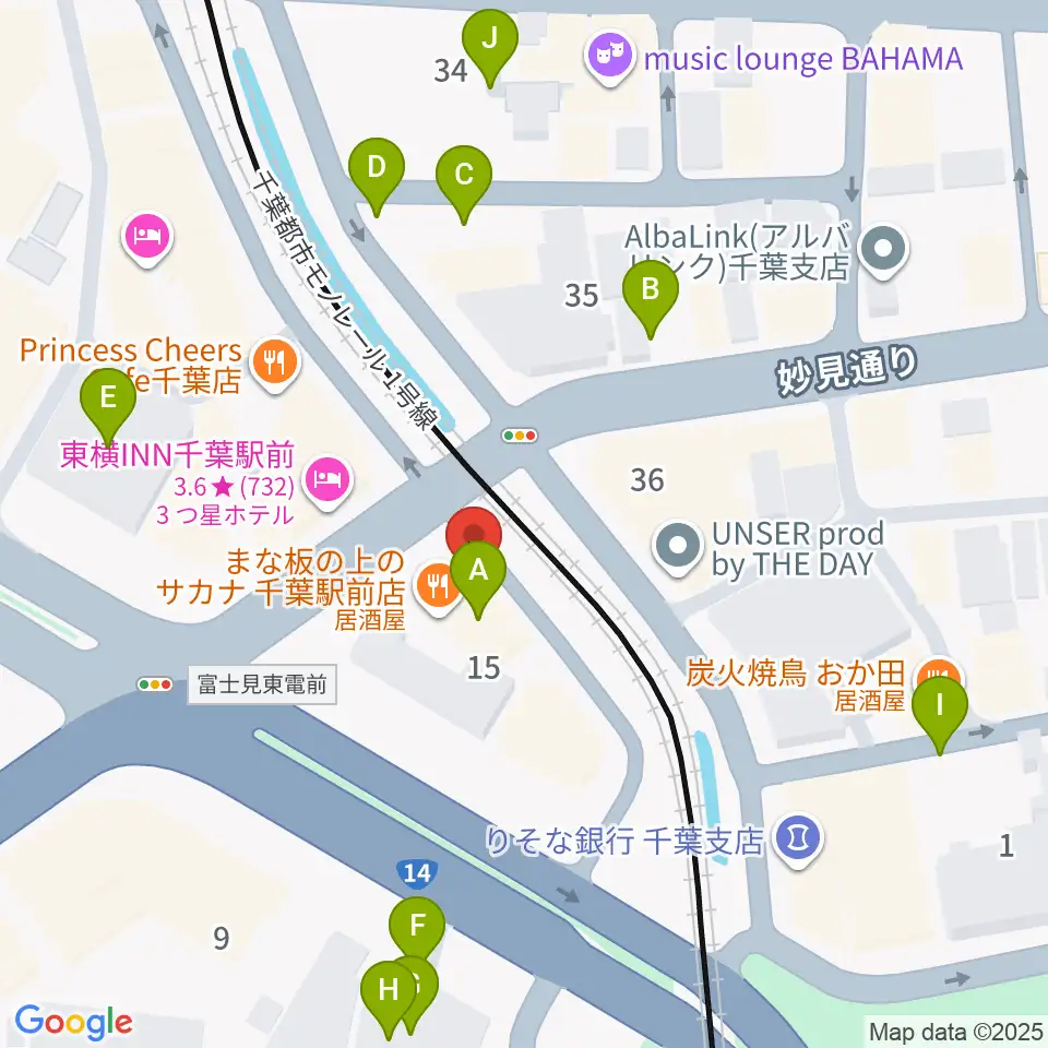 スタジオペンタ千葉 II周辺の駐車場・コインパーキング一覧地図