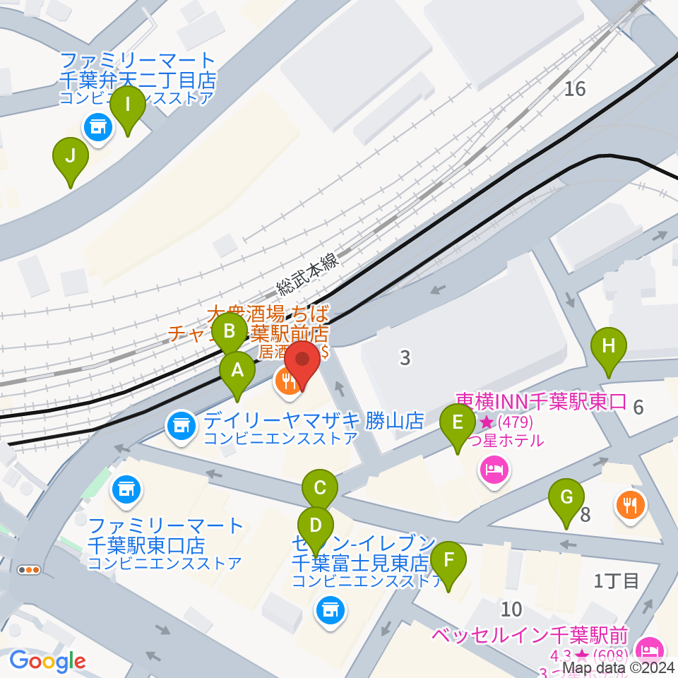 スタジオペンタ千葉駅前店周辺の駐車場・コインパーキング一覧地図