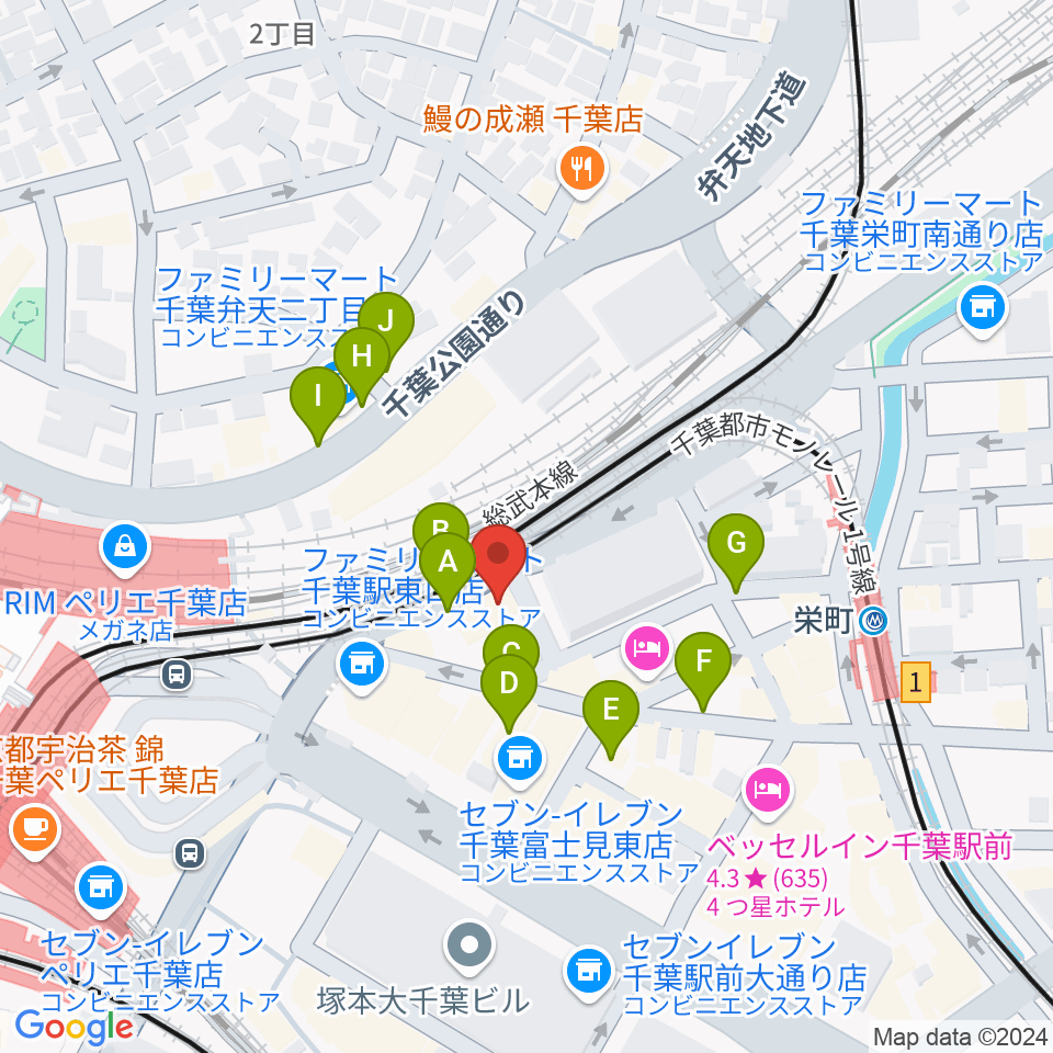 スタジオペンタ千葉駅前店周辺の駐車場・コインパーキング一覧地図