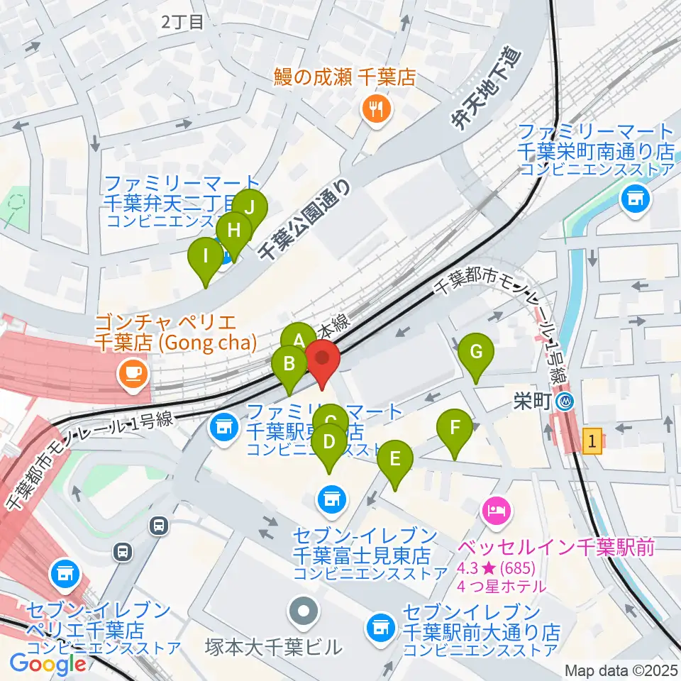 スタジオペンタ千葉駅前店周辺の駐車場・コインパーキング一覧地図