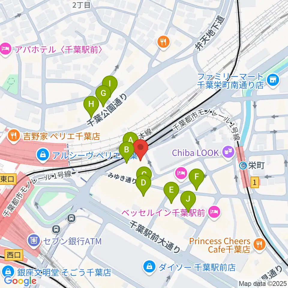 スタジオペンタ千葉駅前店周辺の駐車場・コインパーキング一覧地図