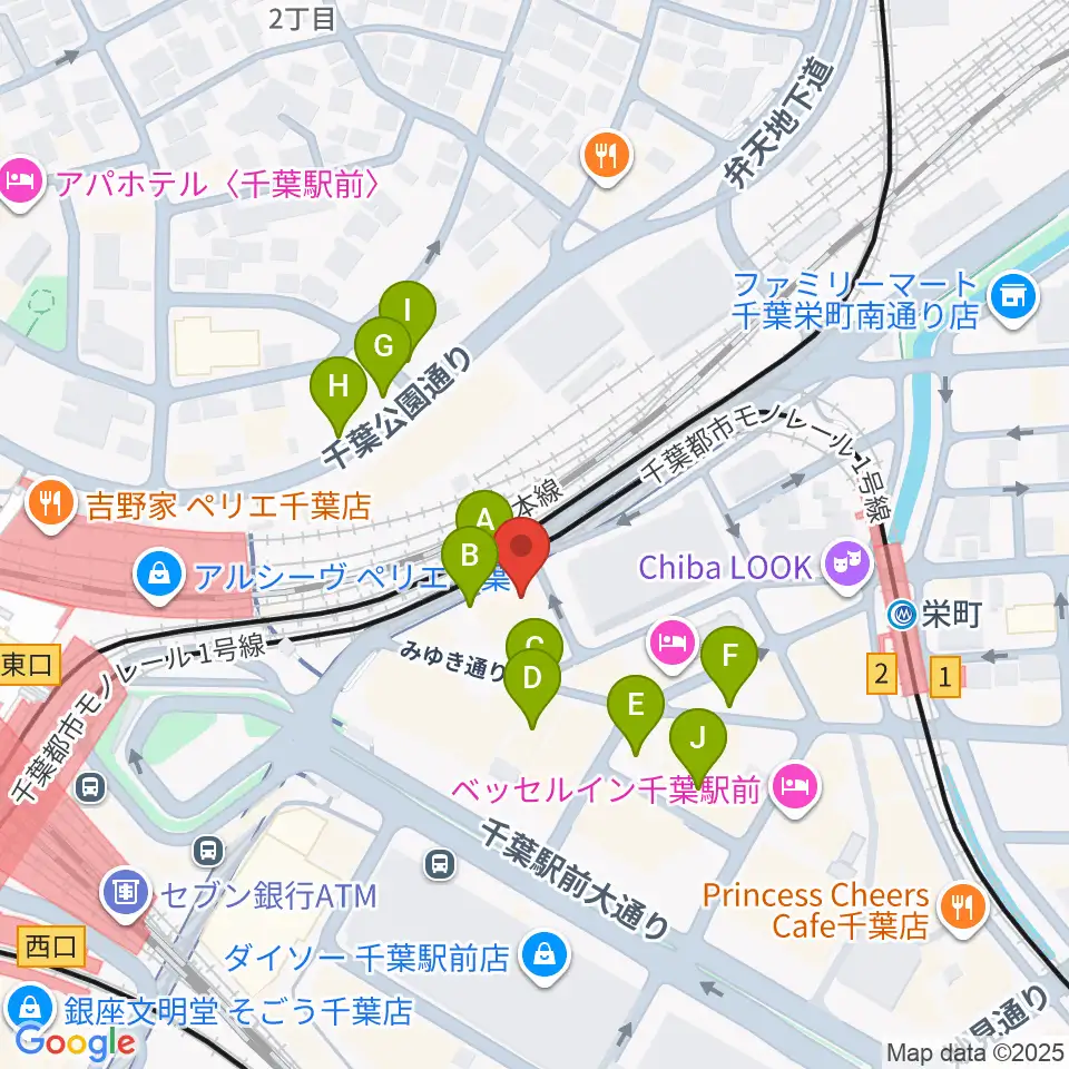 スタジオペンタ千葉駅前店周辺の駐車場・コインパーキング一覧地図