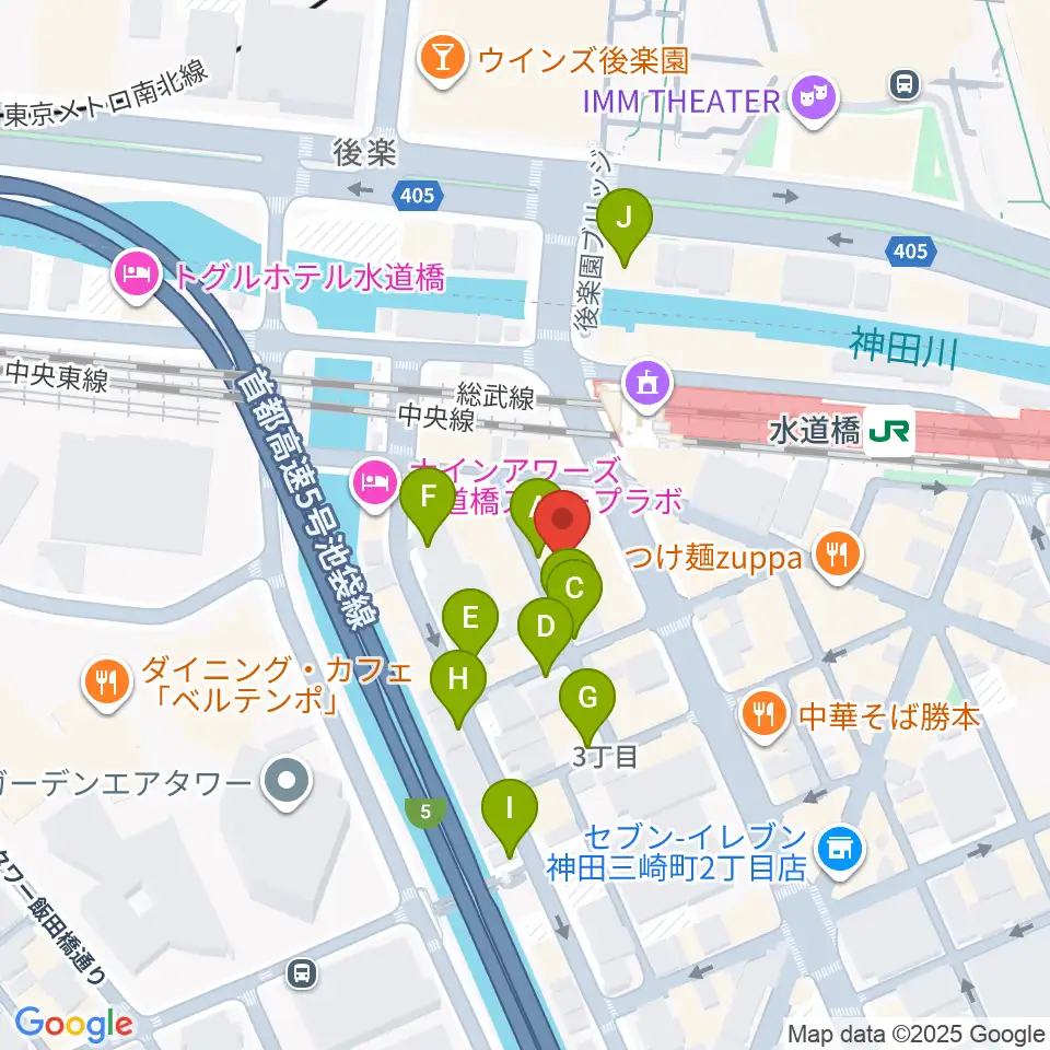 スタジオノード水道橋周辺の駐車場・コインパーキング一覧地図