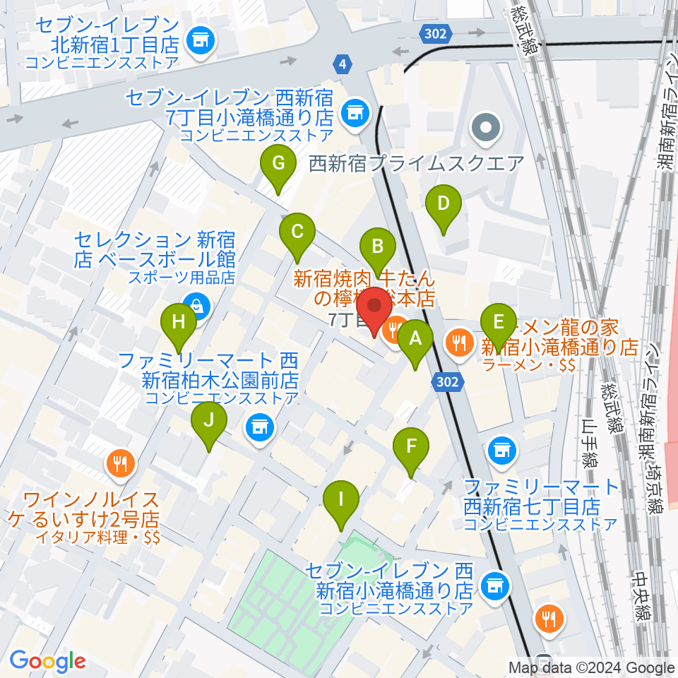 スタジオノード新宿周辺の駐車場・コインパーキング一覧地図