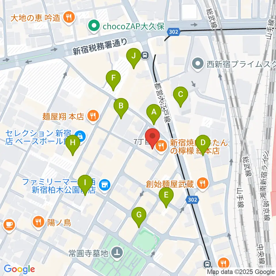スタジオノード新宿周辺の駐車場・コインパーキング一覧地図