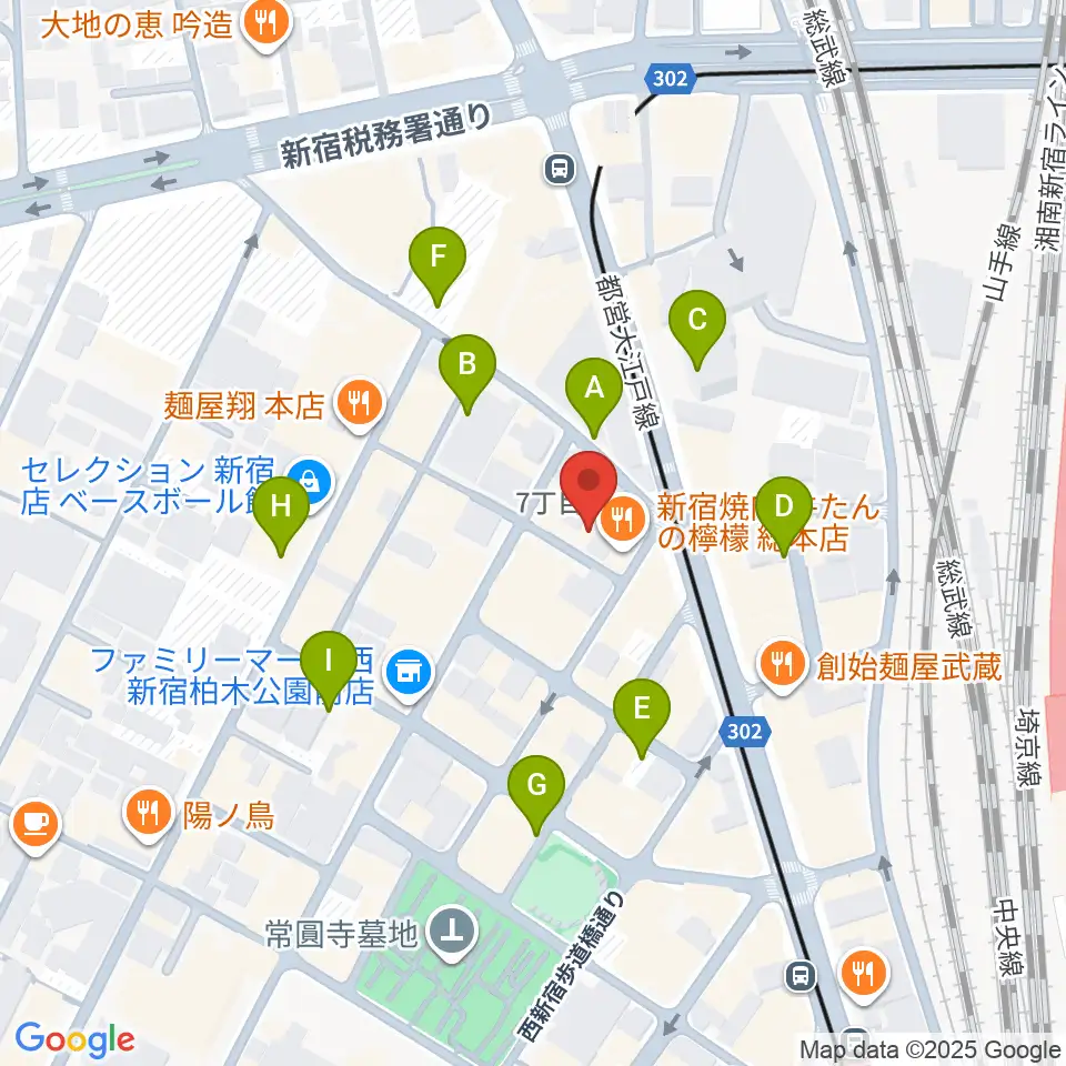 スタジオノード新宿周辺の駐車場・コインパーキング一覧地図