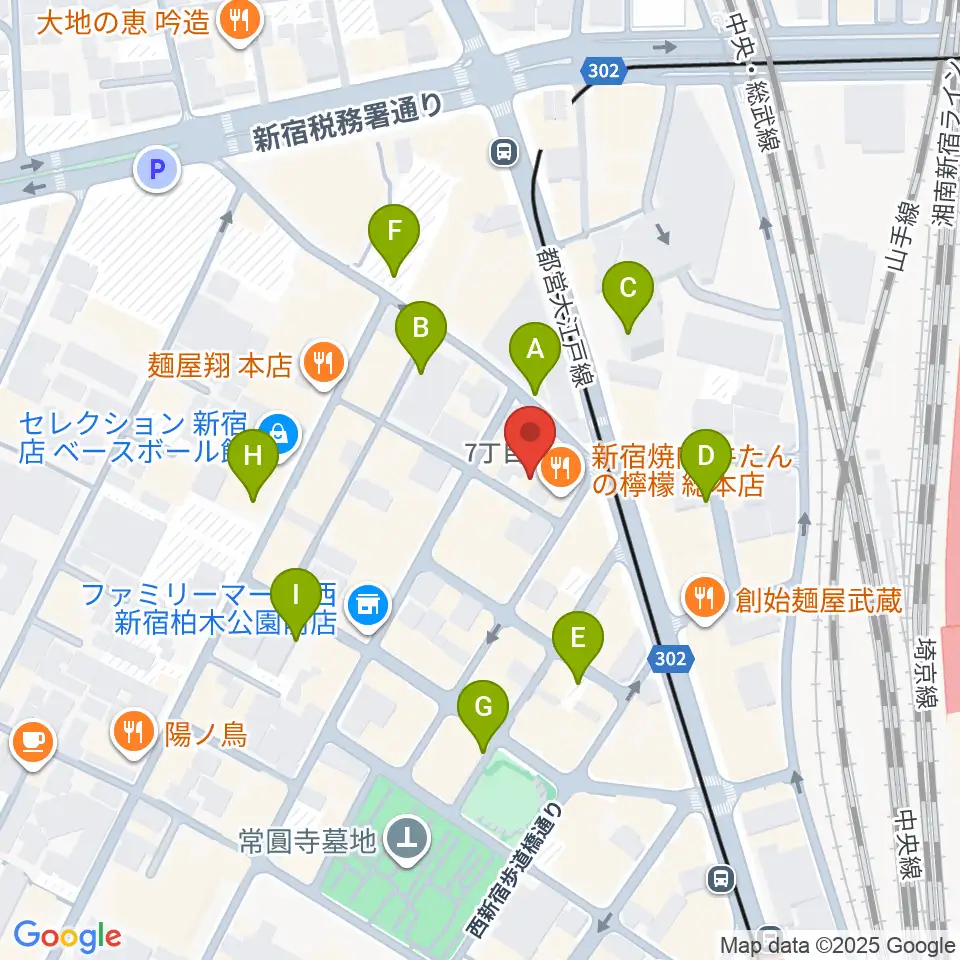 スタジオノード新宿周辺の駐車場・コインパーキング一覧地図