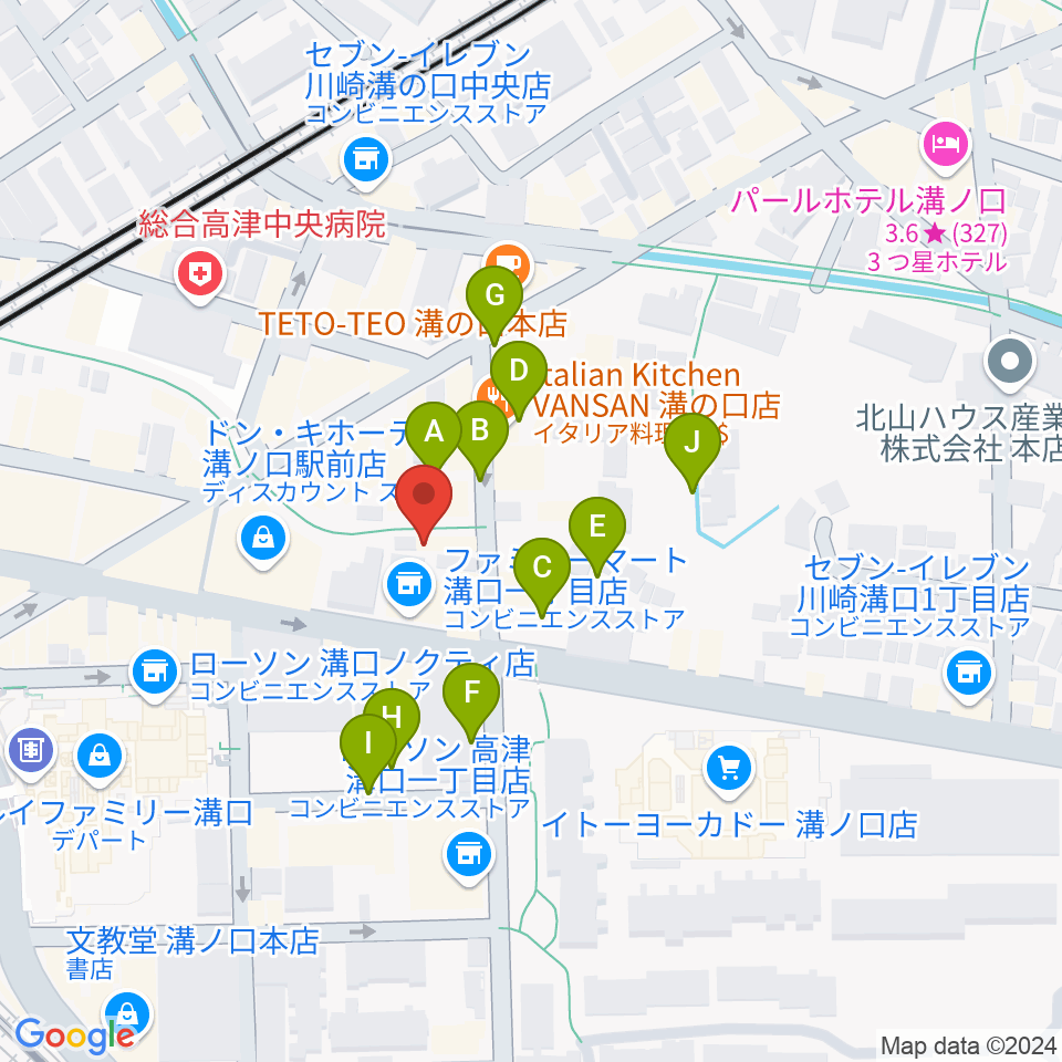 スタジオノード溝の口店周辺の駐車場・コインパーキング一覧地図