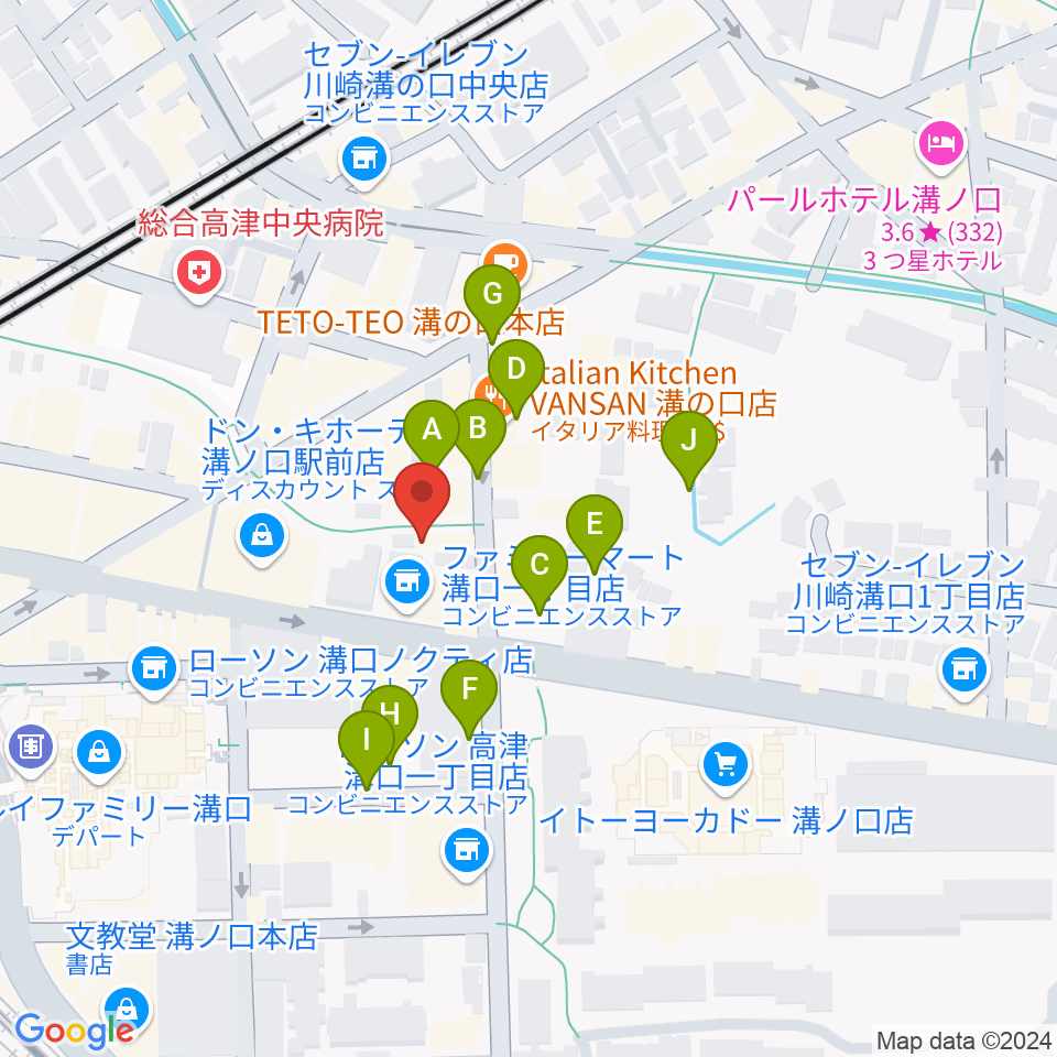 スタジオノード溝の口店周辺の駐車場・コインパーキング一覧地図