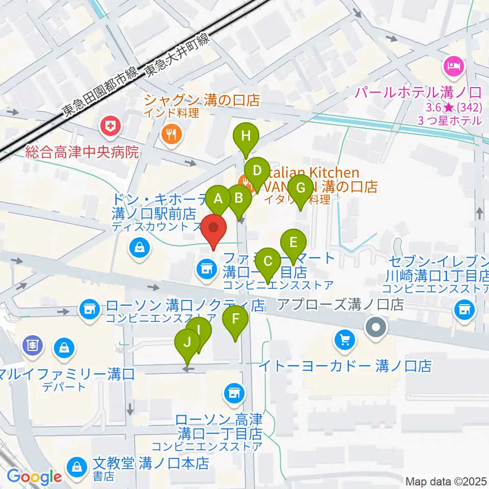 スタジオノード溝の口店周辺の駐車場・コインパーキング一覧地図