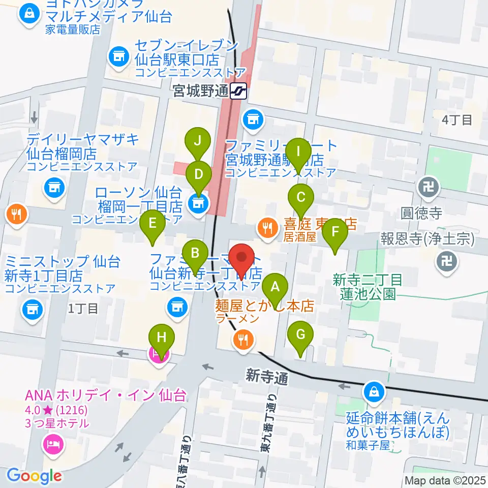 仙台スクールオブミュージック&ダンス専門学校周辺の駐車場・コインパーキング一覧地図