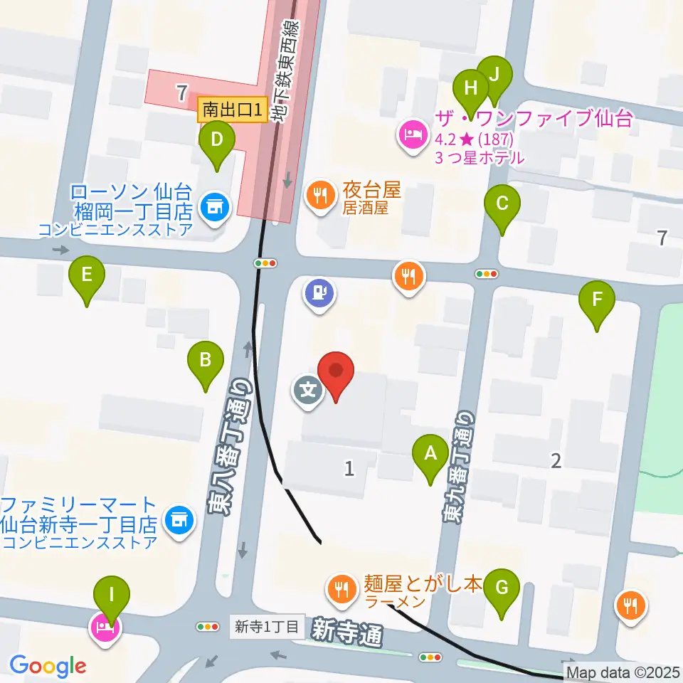 仙台スクールオブミュージック&ダンス専門学校周辺の駐車場・コインパーキング一覧地図